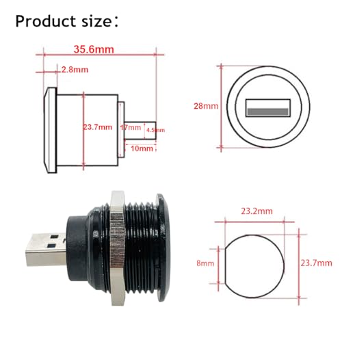 PENGLIN 2PCS USB 3.0 Connector, USB Male to Female Conversion Connector | 5Gbps High-speed Transfer,Bulkhead Pass-Through Design,Sturdy Zinc Alloy Shell,Universal USB Device Compatible - size: USB 3.0(2PCS)-Single port