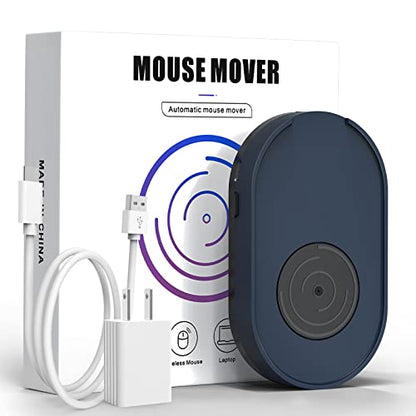 Mouse Jiggler, Undetectable Mouse Mover Device Wiggler Shaker with Drive Free USB Cable and 5V1A Adapter, Moves Mouse Automatically, Keep PC Screen Active, Blue
