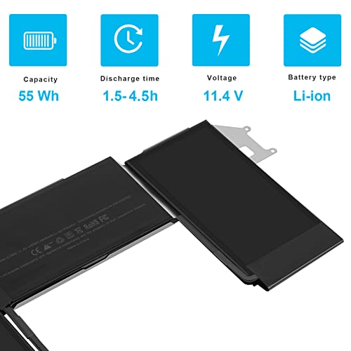 A1965 Laptop Battery for MacBook Air 13" Retina A1932 (2018 2019, Early 2020) A2179 EMC 3184 3302 MacBook Air8,1 8,2 9,1 MRE82 MRE92 MVFH2 MWTJ2 MVH22 MVFM2 MVFK2 MREE2 MREC2 MREA2 MREF2 MUQT2 MUQU2 - size: 11.4*5.98*0.2inch A1965