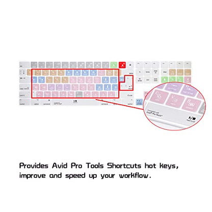 HRH Avid Pro Tools Shortcut Hotkey Silicone Keyboard Cover Keypad Skin for Magic Keyboard with Numeric Keypad A1843 MQ052LL/A Released in 2017/2018(US/EU Layout) - color: Hotkey-Avid Pro Tools