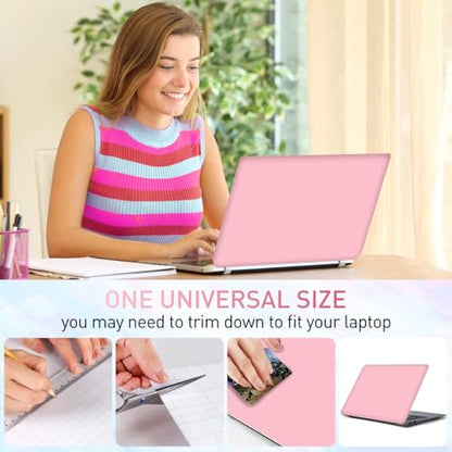 14.96 x 10.65 Inch Pink Laptop Skin Decal, Universal Reusable Vinyl Laptop Cover Sticker, Waterproof Art Decal Protector for 12-15.6 Inch Laptops - color: Pink