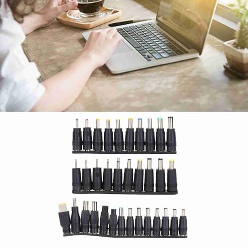 34Pcs DC Connector Power Plugs 5.5x2.1mm Female Base - Universal Laptop Charger Connector Adapter Tips
