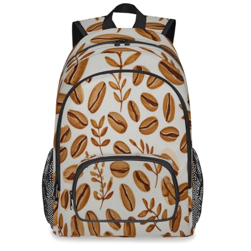 Coffee Beans Large Backpack for Women and Men Waterproof Travel Laptop Backpack Lightweight Business Work Daypack Fits 17 Inch Computer - color: Multicolor 2