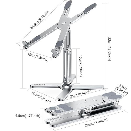 Laptop Stand 360 Degree Rotation Adjustable Portable for 10" - 17" Laptop Tablet