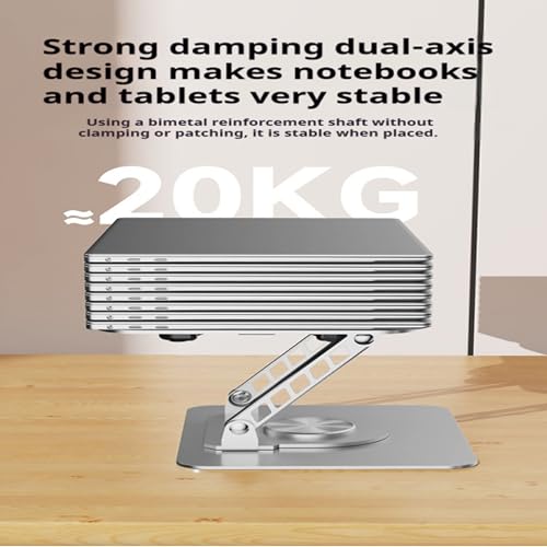 Laptop Stand for Desk,Laptop Cooling Stand,Portable Computer Desk | Adjustable Height,with Fan,360 Rotating Base,Metal Foldable,Fits with 10-17" Notebook
