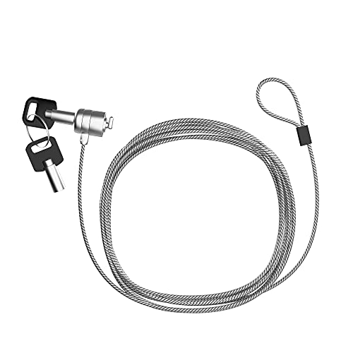 CTA Digital 10-Foot Security Cable – CTA 10’ Galvanized Steel Cable with K-Slot Lock and Master Key for Use with Tablets, Laptops, and Devices with K-Slots (ADD-CALOCK3M)