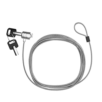 CTA Digital 10-Foot Security Cable – CTA 10’ Galvanized Steel Cable with K-Slot Lock and Master Key for Use with Tablets, Laptops, and Devices with K-Slots (ADD-CALOCK3M)