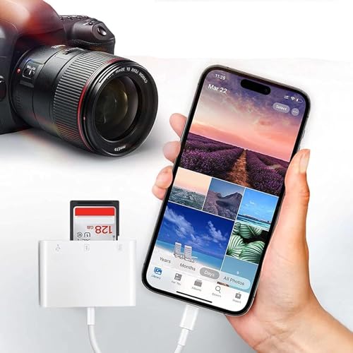 USB C SD Card Reader, 3-in-1 Type C to USB Micro SD/SDHC Adapter with OTG High-Speed Data Transfer for iPhone 15,Samsung Galaxy, MacBook, iPad Pro, Android Laptops, Cameras
