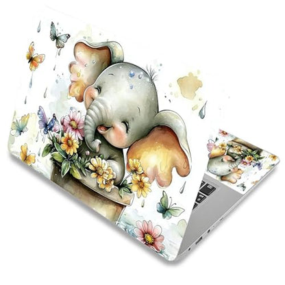 Laptop Skin Sticker Decal Cover,Cute Happy Baby Elephant | DIGTIALL Universal Laptop Skin Sticker, Waterproof Removable Notebook Decal Protector Cover for 12 13 14 15 Inch Laptops - color: Cute Happy Baby Elephant