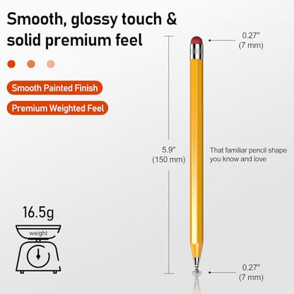 Stylus(5-Pack),Stylus Pen for Touchscreen,iPad,Switch.Universal Stylus | High Sensitivity,2-in-1 Rubber & Disc Tip,Compatible with iPad,iPhone,Tablets,and Android Device.15 Tips