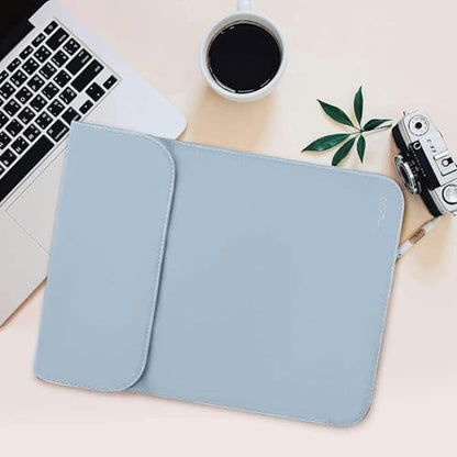MOSISO Laptop Case 13.3 inch, 13-13.3 inch Laptop Sleeve Compatible with MacBook Neo 13 A18 Pro A3404 /Air 13/Pro 13/Pro 14 M5 M4 M3 M2 M1, Faux Suede Leather Case with Small Bag, Baby Blue - color: Baby Blue