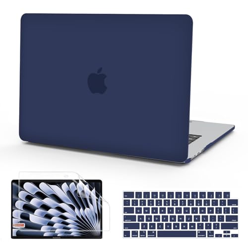 B BELK for MacBook Air 15 inch Case 2026 2025 2024 2023 M5 M4 M3 M2 | Model A3448 A3241 A3114 A2941, Matte Plastic Laptop Hard Shell Case with Keyboard Cover & Screen Protector, Navy Blue - color: Navy Blue