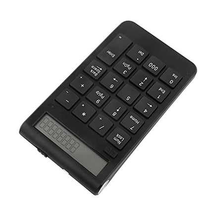 Septpenta Wireless Numeric Keyboard, 2.4G Wireless Transmission, 29 Keys Number Keyboard, Portable Keypad, with LCD Display for Microsoft/Android System