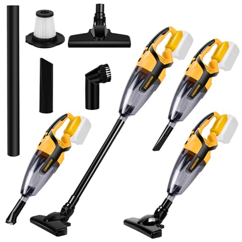 Cordless Vacuum Cleaner Compatible with DEWALT 20V Battery (Battery NOT Included), Handheld Vacuum for Home, Boat, Workshop, Car, Pet Hair, Furniture-Tool Only