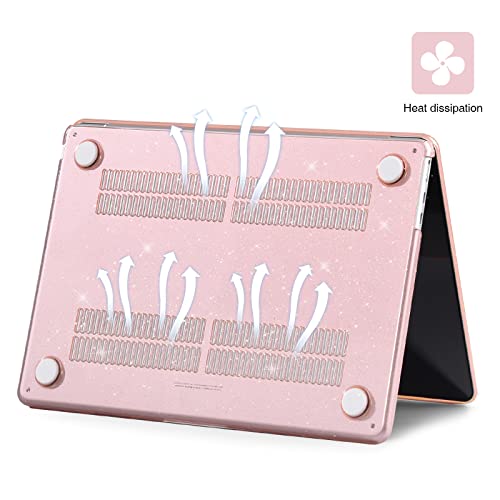 EooCoo Case for MacBook Neo 13 inch 2026, Scratch Resistant, Sparkly Blush | Lightweight, Sturdy, Easy Snap-On, Against Scratches & Everyday Bumps, Model A3404 with A18 Pro Chip - color: Sparkly Blush, size: Neo 13-inch