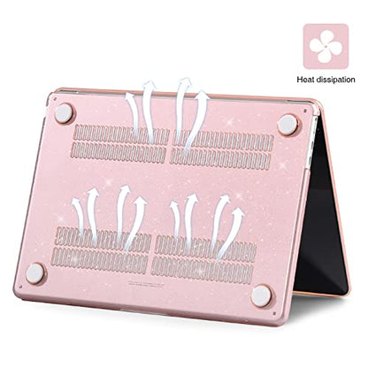 EooCoo Case for MacBook Neo 13 inch 2026, Scratch Resistant, Sparkly Blush | Lightweight, Sturdy, Easy Snap-On, Against Scratches & Everyday Bumps, Model A3404 with A18 Pro Chip - color: Sparkly Blush, size: Neo 13-inch