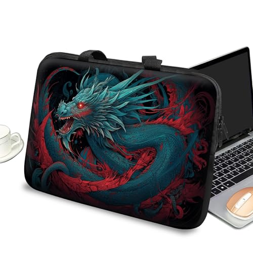 Universal Laptop Case Sleeve 10 inch with Handle and Zipper, Kids Tablet Carrying Case Messenger Bag Portable Tote Bag for 7-10 inch iPad/Notebook/eBook/Readers, Chinese Dragon - color: Chinese Dragon, size: 10 inch