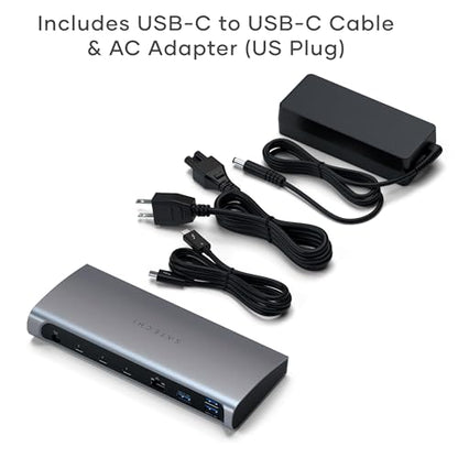Satechi 11-in-1 Thunderbolt 4 Dock, 2X 4K/60Hz Displays, 3 USB-A 3.2 | 100W charging, 3 Thunderbolt, 3 USB-A 3.2, USB-A 2.0 ports, SD card reader, for MacBook Air/Pro, Mac, Windows