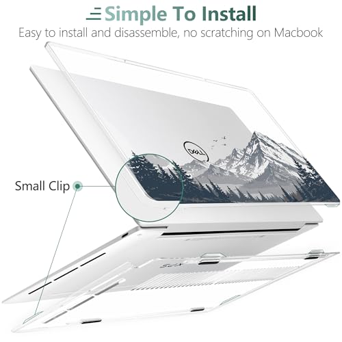 Batianda Mountain Escape Case for Dell XPS 13 Laptop 2024 2025 | Fits Model Number 9340/9345/9350 13.4" Display, Slim Hard Shell, Lightweight Scratch-Resistant with Professional Protection - color: Misty Mountain