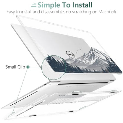 Batianda Mountain Escape Case for Dell XPS 13 Laptop 2024 2025 | Fits Model Number 9340/9345/9350 13.4" Display, Slim Hard Shell, Lightweight Scratch-Resistant with Professional Protection - color: Misty Mountain
