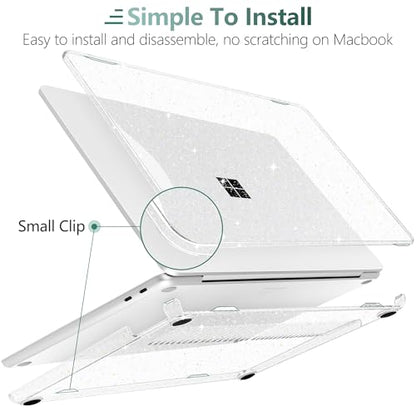 Shiny Crystal Clear Case for Microsoft Surface Laptop 13-Inch Copilot+ PC 2025 2026 for Business – Sparkling Protective Shell, Slim Lightweight Design with Scratch Protection, Clear - color: Clear