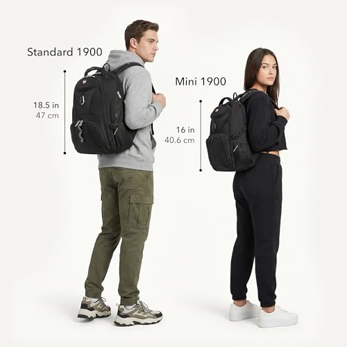 SWISSGEAR 1900 ScanSmart Laptop Backpack, Fits Most 17-Inch Laptops, TSA-Friendly Lay-Flat Design, RFID Protection, and Tablet Pocket, Black, 31L, 18.5-Inch - color: Black/Blue