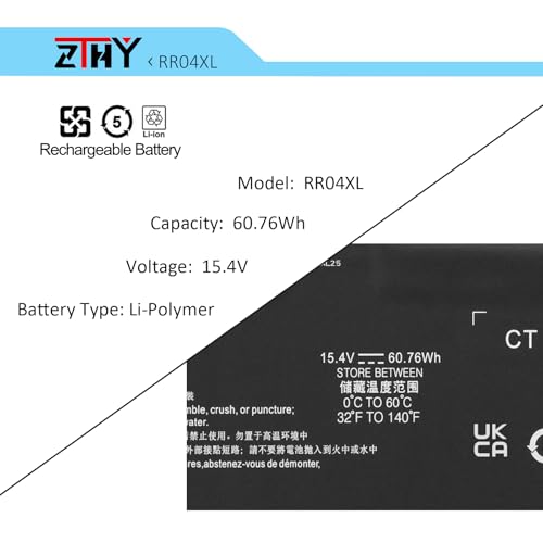 RR04XL L60373-005 Laptop Battery Replacement for HP Spectre X360 13-AW0000 | 13T-AW000 13-AW0xxx 13-aw0013dx 13-aw0023dx 13-aw2003dx 13T-AW0xxx 13T-AW100 13T-AW200 13-AW2028UR AW0113NA RR04060XL 60.76Wh - size: 10.24*4.02*0.2 inch RR04XL