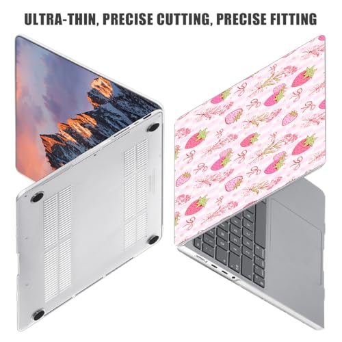 for with MacBook Pro 14 inch Case 26-21 M5 M4 M3 M2 M1 Pro/Max A3426 A3427 A3434 A3112 A3401 A2918 A2992 A2779 A2442, Hard Shell with Keyboard Cover+Protective Film, Butterfly Strawberry - color: Butterfly Strawberry