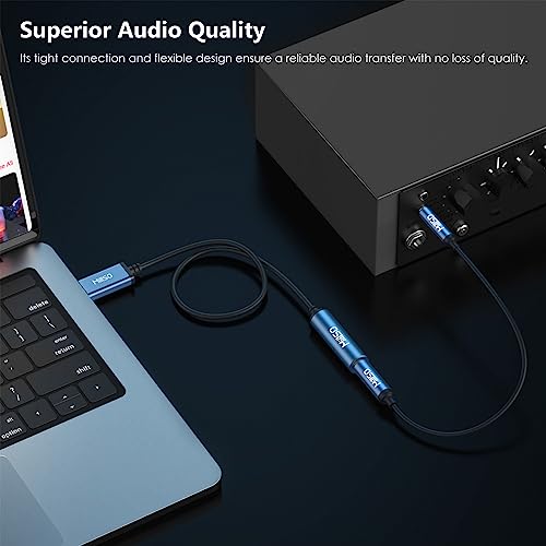 MillSO USB to 1/4 Jack Audio Adapter Type-A to 6.35mm Female TRS Headphone Aux Adapter Stereo USB External Sound Card for Laptop, PC, Amplifier, Speaker, 6.35mm Headphone - style: USB-A Male to 1/4 Female