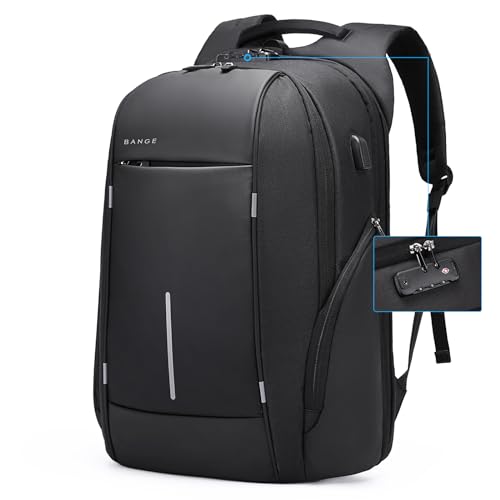 BANGE Travel Backpack for 15.6 Inch Notebook,Lightweight Work Backpacks for Men, Daily Fashion Backpack for Men and Women - color: Black