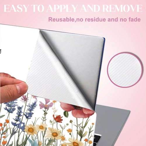 SUPERDANT Laptop Skin Sticker Flower Butterfly Laptop Decals Personalized Universal Notebook Computer Wrap Vinyl Skin Stickers Cover Art Decal Removable 12-15.6 Inch Waterproof Gifts White - style: Flower Butterfly