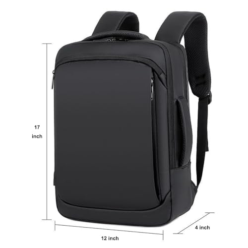 Laptop Backpack, Business Anti Theft Slim Sturdy Laptops Backpack with USB Charging Port, Water Resistant Travel Backpack Computer Bag Gifts for Men & Women Fits 15.6 Inch Notebook-Black
