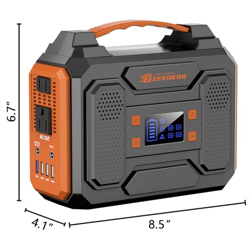 ZeroKor Solar Generator with Panel, 300W Portable Power Station with Solar Panel 40W, 110V Pure Sine Wave AC Outlet Electric Generator for Home Use Outdoor RV Camping