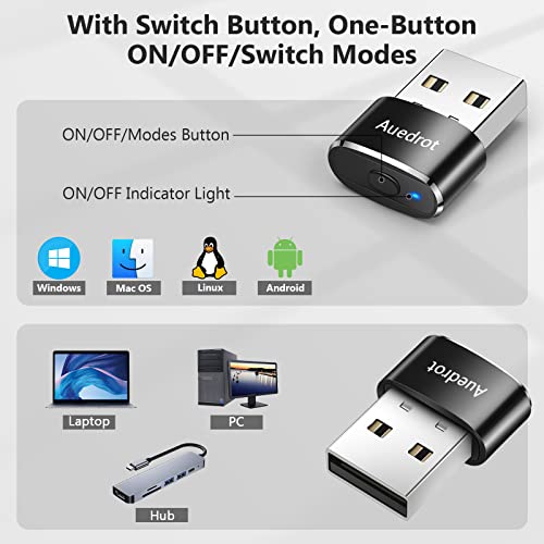 AUEDROT Mouse Jiggler Undetectable Metal USB Mouse Mover with Switch Button, Automatic Mini Mouse Shaker with 2 Jiggle Modes, Plug and Play, Keep Computer/Laptop Awake, Black, 2 PCS - color: Black, style: 2 PCS