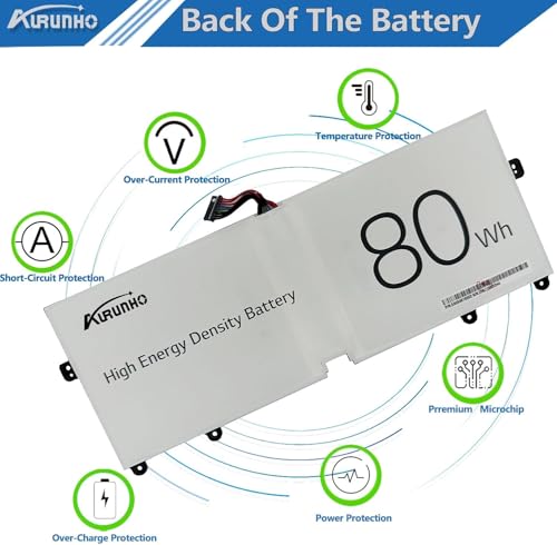 LBV7227E 80Wh Laptop Battery Replacement for LG Gram 14Z90N 15Z90N 17Z90N 17Z90P 17Z95P Gram 16 2-in-1 16T90P 16Z90P 16Z90PC 16Z90PG 16ZD90P Series 7.74V 10336mAh