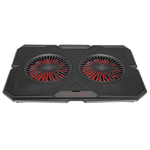 RGB Laptop Cooling Pad with Dual Silent Fans, 2 USB Ports, 7 - Adjustable Height for 14-17 Inch Gaming Laptops