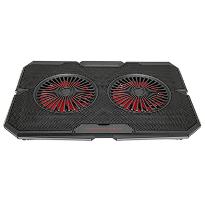 RGB Laptop Cooling Pad with Dual Silent Fans, 2 USB Ports, 7 - Adjustable Height for 14-17 Inch Gaming Laptops