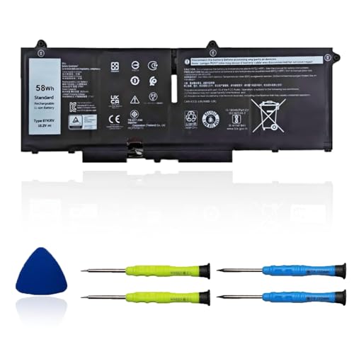 58Wh 07KRV Laptop Battery Replacement for Dell Latitude 5430 5530 Precision 3570 P104F005 P104F006 P137G004 P137G005 P137G006 H4PVC 0H4PVC Y86WG 0Y86WG 08WRCR 078FWY 4FVJG O7KRV 15.2V 4-Cell - size: 9.52*3.51*0.22 inch 07KRV