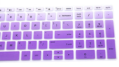 Keyboard Cover Skin Compatible for 15.6" HP Pavilion x360 15-br075nr, Pavilion 15-cc 15-cb Series 15-cc010nr 15-cb010nr, HP Envy x360 15m-bp 15m-bq Series, HP Envy 17.3" 17m-ae011dx (Ombre Purple) - color: Ombre Purple