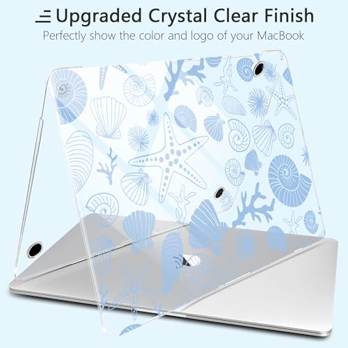 for MacBook Pro 13 inch Case 2022 M2 A2338 2020 Release– Fashionable Lightweight Floral Design Transparent HD Clear Laptop Shell, with TPU Keyboard Cover & OTG Adapters, Shell - color: Shells and Conches