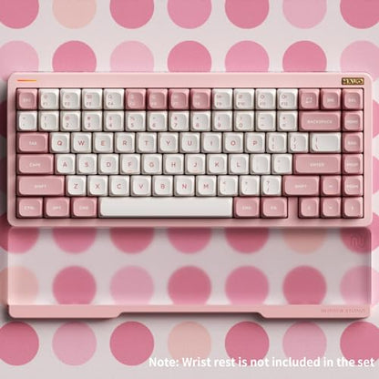 nuphy Halo75 V2 Mechancial Gaming Kyeboard,75% Wireless Hot Swappable Bluetooth Keyboard,83 Kyes RGB Backlit Keyboard,Support Bluetooth/2.4GHz/USB-C (Pink, Lemon (55gf)) - color: Pink, size: Lemon (55gf)