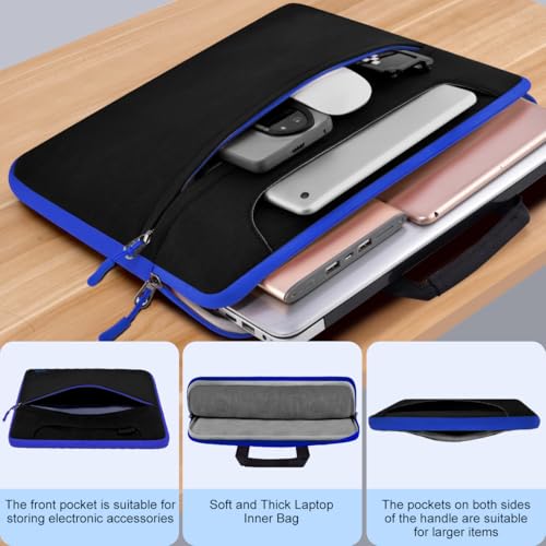 Laptop Case 15 inch Shoulder Bag Compatible with MacBook Air 15 M4 A3241 M3 A3114 M2 A2941 2025 2024 2023, XPS 15, HP Dell ASUS Lenovo and Most 15 inch Notebooks,Black blue - color: Black Blue, size: 15"