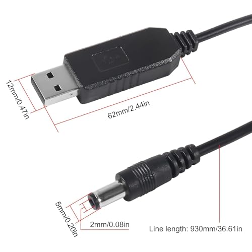 10pcs DC Connectors Plug Kit 5.5 x 2.1mm Connectors Kit Universal Laptop Input DC Plug Set Power Adapter Tips with Converter Cable 5V to DC 12V