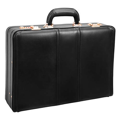 McKlein COUGHLIN, Leather 4.5" Expandable Laptop/Computer & Tablet Business Briefcase Attaché Bag, Men Women Laptop Briefcase, Laptop Compartment bag, Tablet Pocket bag, Business Bags, Travel Cases - color: Black