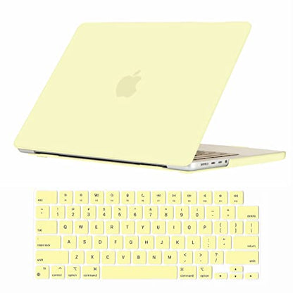 Se7enline for MacBook Pro 14 inch Case 2026-2021 M5 M4 M3 M2,Mellow Yellow | 2 in 1 Matte Hard Shell Laptop Case with Keyboard Cover Anti-Scratch Heat Dissipation Full Port Access Slim Lightweight - color: Mellow Yellow