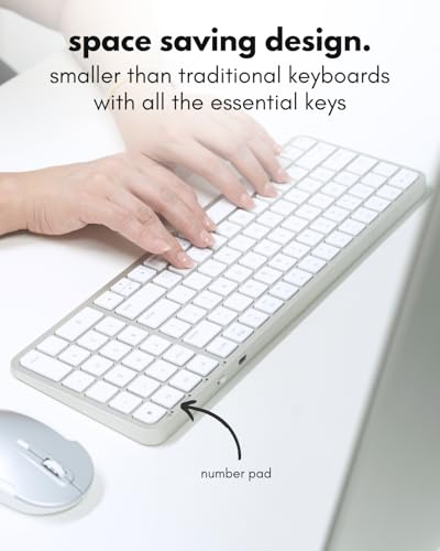 Macally Bluetooth Mac Keyboard and Mouse (Compact, Multi Device, Rechargeable) - Wireless Apple Keyboard and Mouse Combo - for Mac mini/Studio, MacBook Pro/Air, iMac, iPad, iPhone - Silver - color: Silver