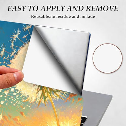 DEGDFSGR 12.1-15.6 Inch Universal Reusable Laptop Skin Sticker Decal, Waterproof Removable Protector for Notebook Cover, Scratch-Resistant Vinyl Cuttable Full Wrap Sticker, Dandelion Sunset - color: Dandelion Sunset