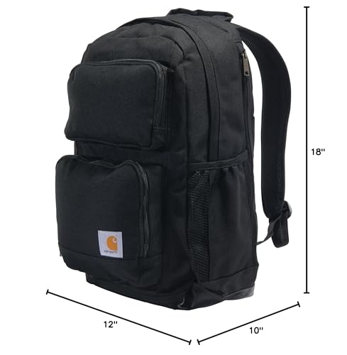 Carhartt 28L Dual-Compartment Backpack, Durable Pack with 16" Laptop Sleeve and Duravax Abrasion Resistant Base, Black - color: Black
