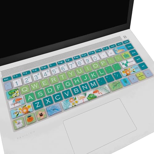 Keyboard Cover for HP 14" Laptop/HP Pavilion x360 14M-BA/CD 14M-DH 14-BF 14-cm 14-CF 14-DF 14-dk 14-DS 14-dq 14-FQ Series, 14-dq0020nr/dq0030nr, 14-fq1025nr/fq0033dx, Flamingo - color: Flamingo