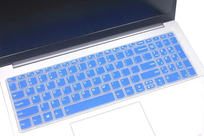 Silicone Keyboard Skin Cover Compatible with Lenovo V15 G5 G4 G3 G2, IdeaPad 1 1i 15.6 15IJL7 15ADA07 15IAU7 15ALC7, IdeaPad 3i 15ITL6 2023, IdeaPad Slim 5 16, IdeaPad Flex 5 5i 16" (Blue) - color: Blue